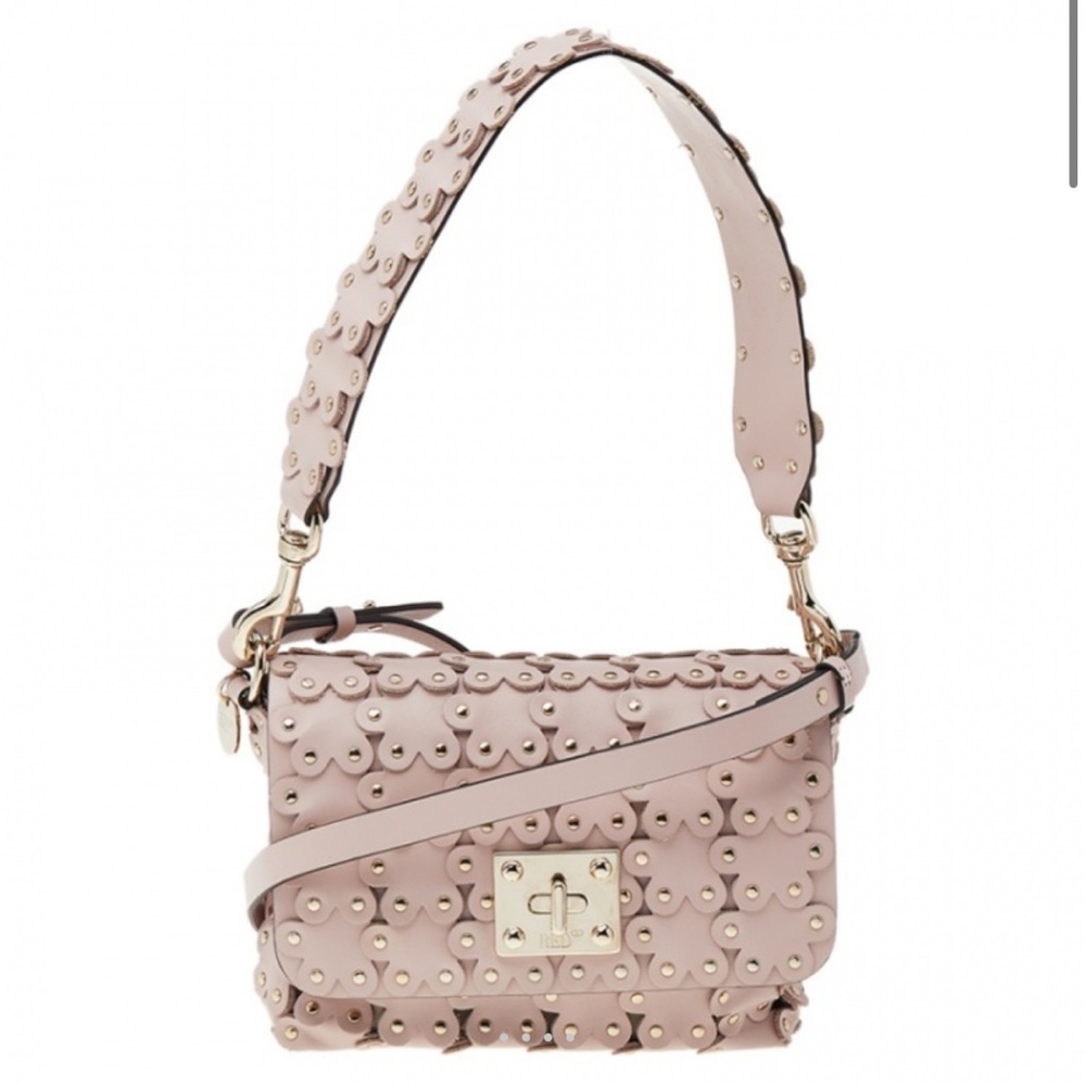 RED Valentino Blush Pink Leather Flower Puzzle Shoulder Bag